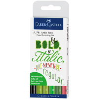 Набор ручек капиллярных Faber-Castell Pitt Artist Pen Lettering 6 цветов, корпус ассорти, 267117